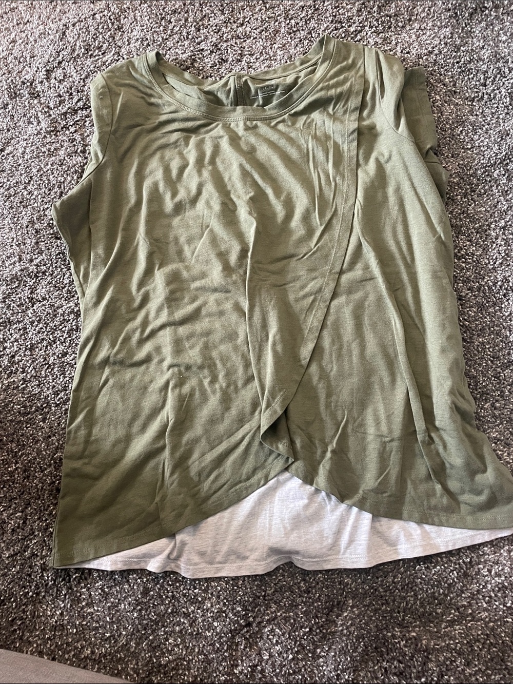 Motherhood Maternity Olive Green Short Sleeve Layered Nursing Top
